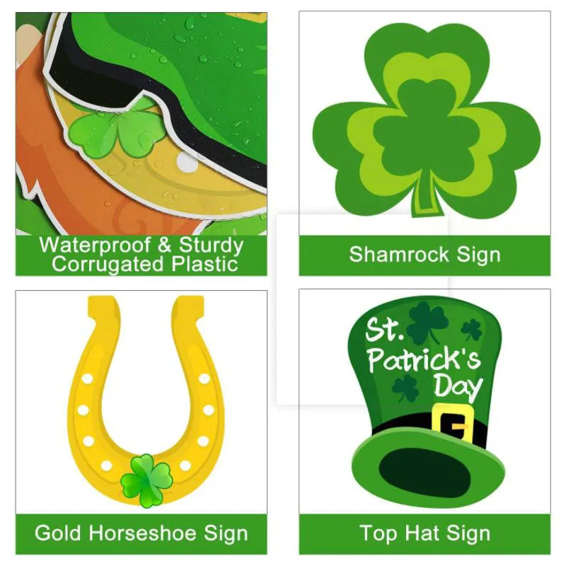 Outdoor Lawn Decorations St. Patrick′s Day Yard Signs